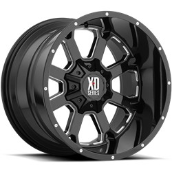 KMC XD825 Buck 25 Gloss Black Wheels with Milled Spokes 20x9