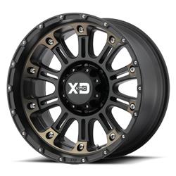 KMC XD829 Hoss II Satin Black Wheels with Machined Dark Tint Accents 18x9