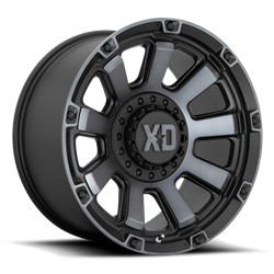 KMC XD852 Gauntlet Satin Black Wheels with Gray Tint 20x10