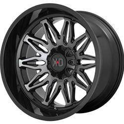 KMC XD859 Gunner Gloss Black Machined Wheels with Gray Tint 22x12