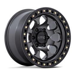 KMC KM550 Riot SBL Anthracite with Satin Black Lip Wheels 17x9