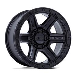 KMC KM551 Outrun Matte Black Wheels with Gloss Black Lip 17x8.5