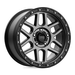 KMC KM544 Mesa Satin Black with Gray Tint Spoke Face Satin Black Simulated Beadlock Wheels 18x9