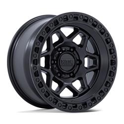 KMC KM553 Torx Matte Black Wheels with Gloss Black Lip 17x9