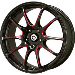 Konig Illusion Gloss Black Wheels with Red Machined Spokes