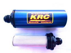 KRC Racing Race Ready Inline 100 Microns Fuel Filter with -10 AN Inlet Size KRC-4710BL