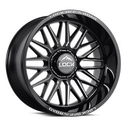 Lock Off-Road Apex Gloss Black Milled Wheels 20x9