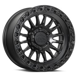 Lock Off-Road Grit Matte Black Wheels with Matte Black Ring 17x9