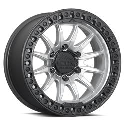 Lock Off-Road Trail Matte Silver Wheels with Matte Black Ring 17x9