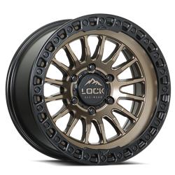 Lock Off-Road Grit Matte Bronze Wheels with Matte Black Ring 17x9