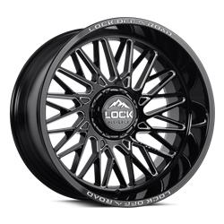 Lock Off-Road Bandit Gloss Black Milled Wheels 22x12