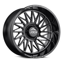 Lock Off-Road Assault Gloss Black Milled Wheels 22x10