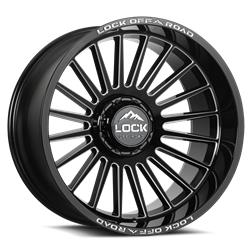 Lock Off-Road Invasion Gloss Black Milled Wheels 20x9