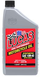 10w40 Lucas High Performance Synthetic 4T Motorcycle Oil with Moly 10777-1