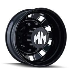 Mayhem Bigrig 8180 Series Gloss Black Wheels with Milled Spokes 24.5x8.25