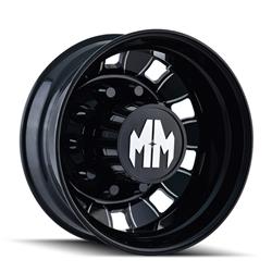 Mayhem Bigrig 8180 Series Gloss Black Wheels with Milled Spokes 24.5x8.25