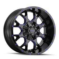 Mayhem Warrior 8015 Series Gloss Black With Prism Blue Wheels 20x9