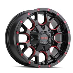 Mayhem Warrior 8015 Series Gloss Black With Prism Red Wheels 20x9