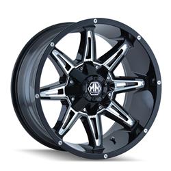 Mayhem Rampage 8090 Series Gloss Black Wheels with Milled Spokes 20x10