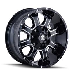 Mayhem Fierce 8103 Series Gloss Black Wheels with Milled Spokes 17x9