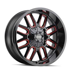 Mayhem Cogent 8107 Gloss Black Wheels with Prism Red Accent 20x9