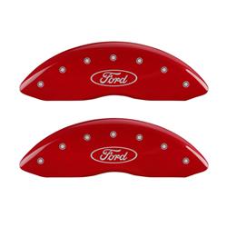 MGP Red Caliper Covers for 1997-2002 E-150 ECONOLINE - 10234FFRDRD