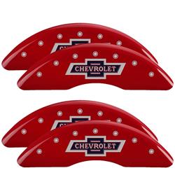 MGP Red Caliper Covers for 2020-2024 SILVERADO 2500 HD, SILVERADO 3500 HD - 14258SBANRD