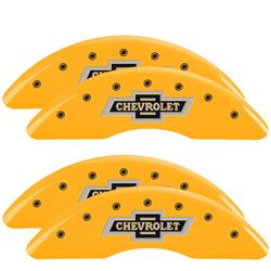 MGP Yellow Caliper Covers for 2020-2024 SILVERADO 2500 HD, SILVERADO 3500 HD - 14258SBANYL