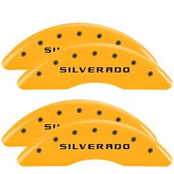 MGP Yellow Caliper Covers for 2020-2024 SILVERADO 2500 HD, SILVERADO 3500 HD - 14258SSILYL