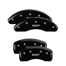 Set of 4 MGP Caliper Covers 34005SEVYRD ENVOY Engraved Caliper Cover with Red Powder Coat Finish and Silver Characters, 