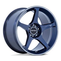 Motegi Racing MR159 Battle V Obsidian Blue Wheels with Machined Lip 18x9.5