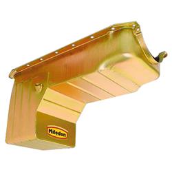 Milodon 30940 Steel Gold Zinc Plated Street and Strip Oil Pan for Small Block 360 Mopar 