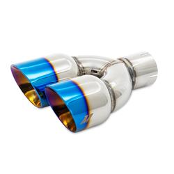 Mishimoto Dual Offset  Round, Burnt 2.50 Inch Exhaust Tip MMEXH-TIP-FSTBT