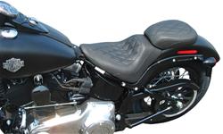 Mustang Motorcycle Products Wide Tripper Solo Diamond Stitched Seats for 2012-2015 FLS SOFTAIL SLIM, 2011-2013 FXS BLACKLINE - 76762
