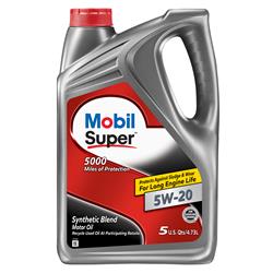 5W20 Mobil Super Synthetic Blend Motor Oil 124408