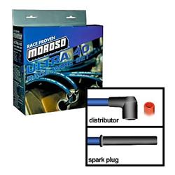 Moroso Spark Plug Wire Set 9766M; Mag-Tune Race 8.0mm Black Spiral
