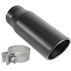 Moligh doll 3 Inch Inlet Black Exhaust Tip 3 x 4.5 x 9 Black Paint Finish Stainless Steel Material Exhaust Tip Bolt-on Installation 