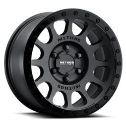 Method Race Wheels MR305 NV Matte Black Wheels with Gloss Black Ring 17x8.5