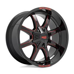 Moto Metal Series MO970 Gloss Black Milled Wheels with Red Tint 20x10
