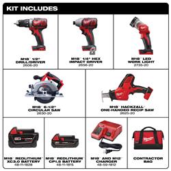 Milwaukee M18 CX 5-Tool Combo Kits 2695-25CX