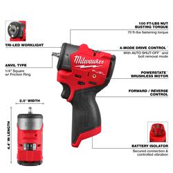 Milwaukee M12 FUEL 1/4 in. Subcompact Impact Wrenches with Friction Ring 3048-20