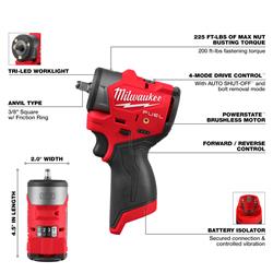 Milwaukee M12 FUEL 3/8 in. Subcompact Impact Wrenches with Friction Ring 3049-20