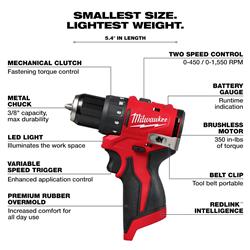 Milwaukee M12 Cordless 3/8 in. Drill/Drivers 3401-20