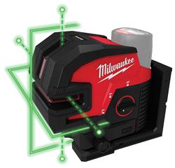Milwaukee M12 Green Lasers with Cross Line and 4-Points 3624-20