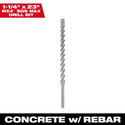 Milwaukee MX4 4-Cutter SDS MAX Rotary Hammer Drill Bits 48-20-3972