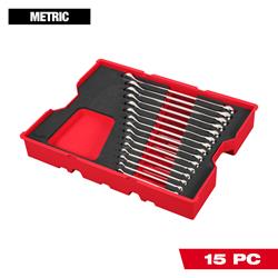 Milwaukee 15-Piece Combination Wrench Set with PACKOUT Drawer Trays 48-22-0154