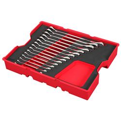 Milwaukee 15-Piece Ratcheting Combination Wrench Set with PACKOUT Drawer Trays 48-22-0156