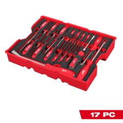 Milwaukee 17-Piece Screwdrivers and Pry Bar Sets with PACKOUT Drawers 48-22-0158