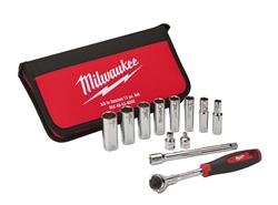 Milwaukee 12-Piece Ratchet and Socket Sets 48-22-9000