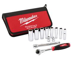 Milwaukee 12-Piece Ratchet and Socket Sets 48-22-9001